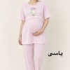 ست راحتی بارداری شیردهی سوگند استین کوتاه سبزسایز1