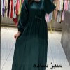 پیراهن نخی استین بلند مشکی ساده