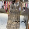 پیراهن نخی استین بلند مشکی ساده