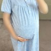 پیراهن راحتی بارداری یارا آستین کوتاه رنگ نسکافه ای