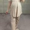 ست راحتی ساینا آستین کوتاه بنفش طرح گل سایز 1